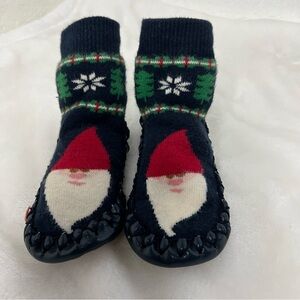 Hanna Andersson Slipper Moccasin Infant Baby 5-7 Gnome  Santa